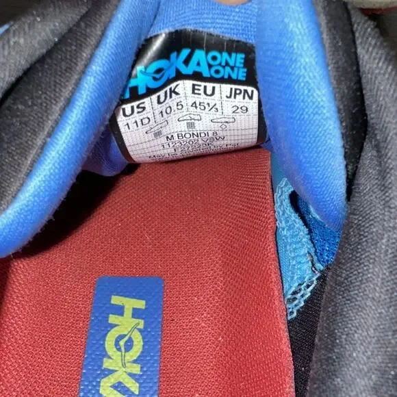 Hoka One Bondi 8 Men's Size 11 D Running Shoes Virtual Blue Swim Day 1123202 VSW - Picture 8 of 12